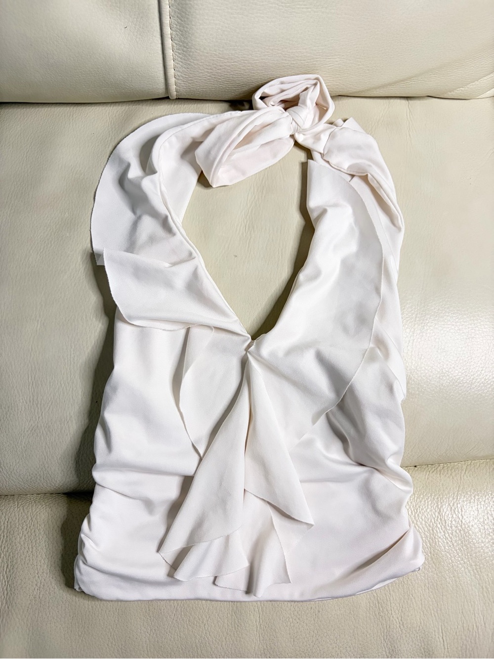 SHEIN Ivory Halter Scarf Top